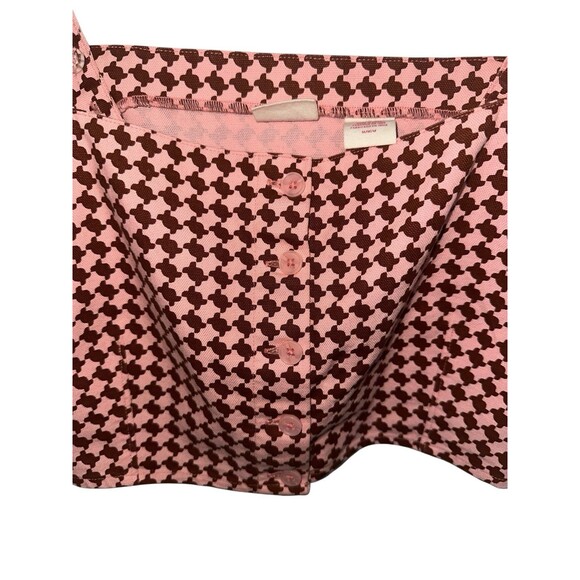 Levi's Geometric Checkered Crop MED Pink Brown Knit Retro Y2K Button Front Tank - Picture 12 of 16